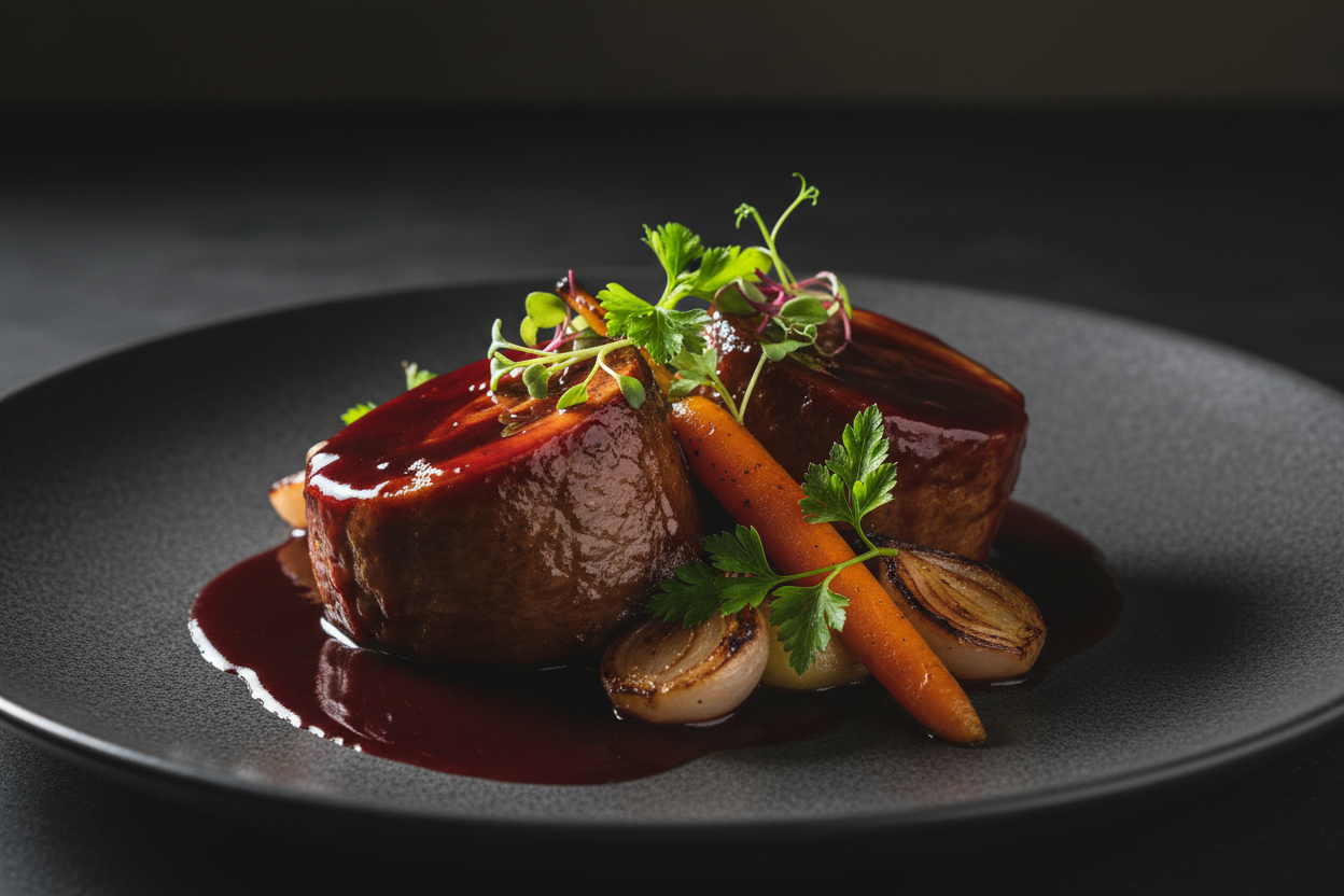 Carrilleras de Cerdo Ibérico al Tinto Glaseadas